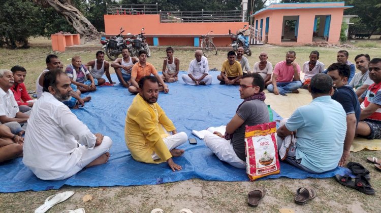 नरायणडीह नवनिर्माण ब्रह्मस्थान पर जलभरी एवं अष्टयाम हेतु बैठक